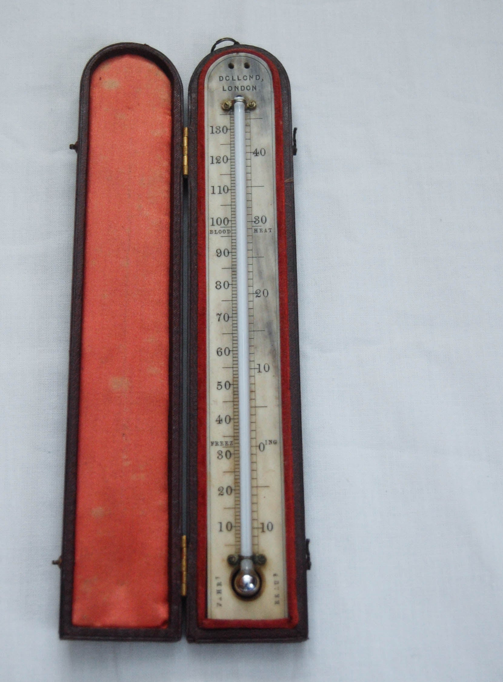 Antique Cased Travel Thermometer 
