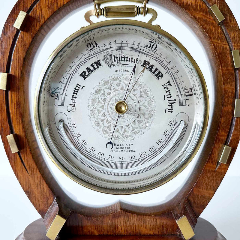 Late Victorian Aneroid Barometer on Stand by Hall & Co of 56 King St ...