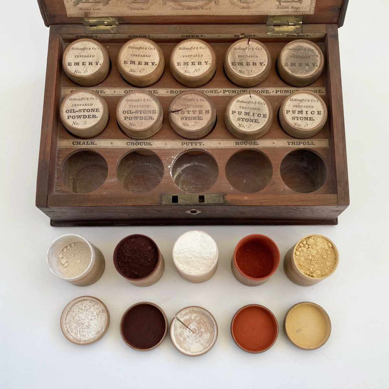 Unique Set of George IV Period Tool or Lathe Sharpening Powders by Holtzapffel & Deyerlein