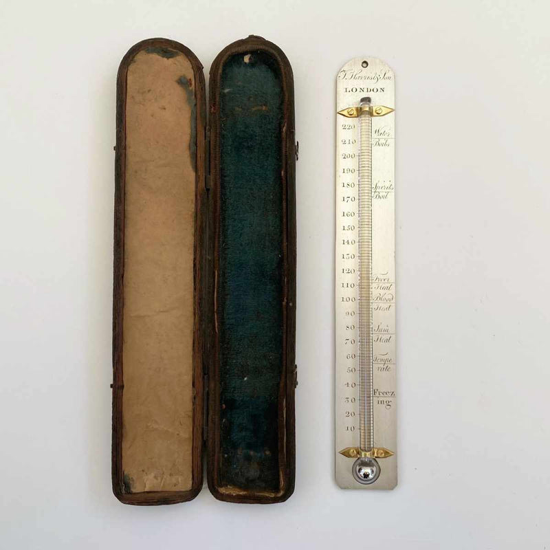 William IV Leather Cased Travel Thermometer by Thomas Harris & Son, London
