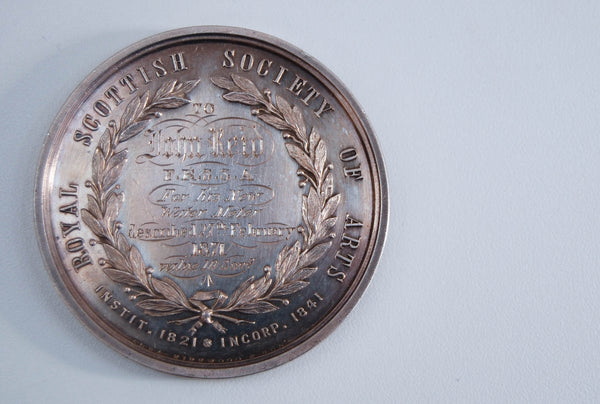 Royal Scottish Society of Arts Keith Medal to John Reid FRSSA dated 1871