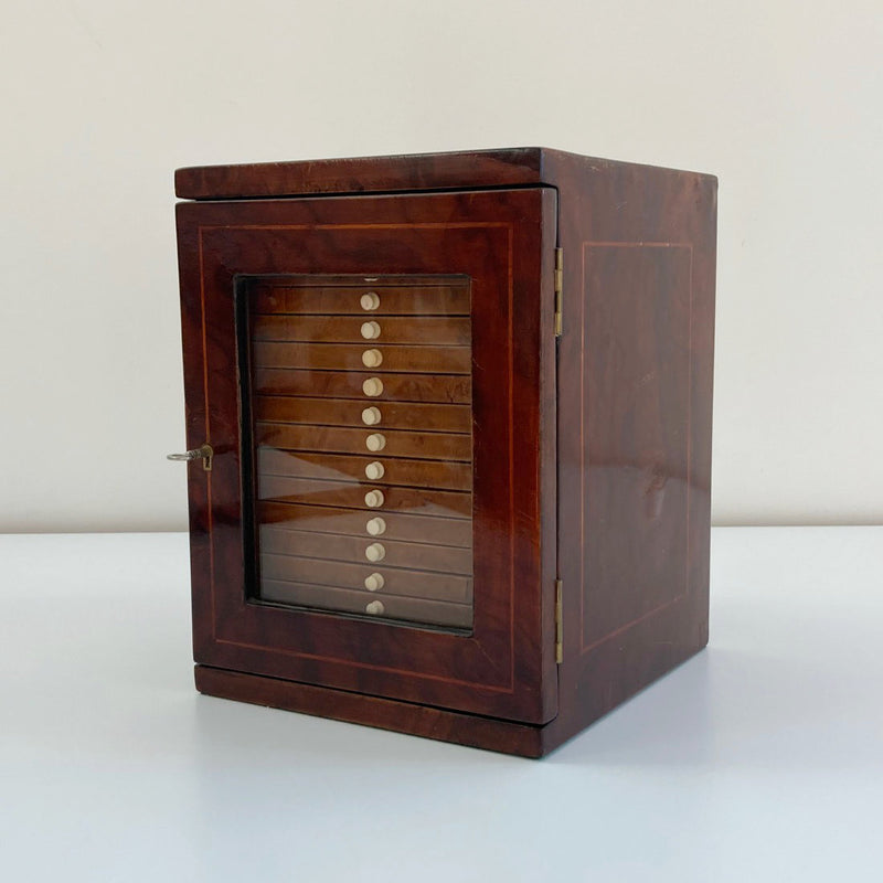 Late Victorian Mahogany Microscope Slide Cabinet or Slide Case