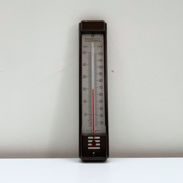 Art Deco Brown Bakelite Wall Thermometer by Negretti & Zambra London