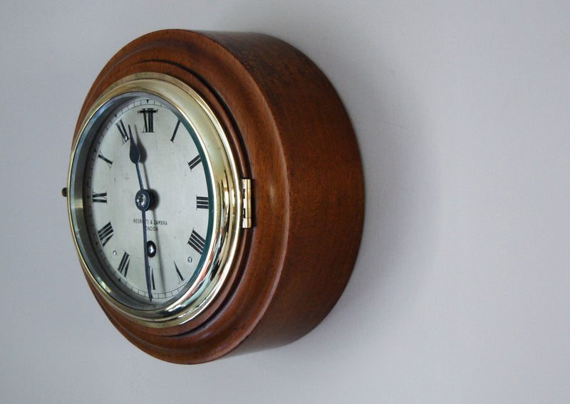Rare Art Deco Period Mahogany Cased Five Inch Dial Clock by Negretti & Zambra