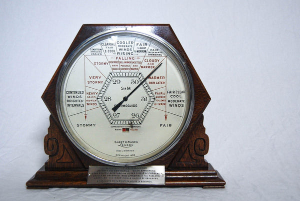 Art Deco Period Shop Display Aneroid 'Stormoguide' Barometer by Short & Mason London - Jason Clarke Antiques