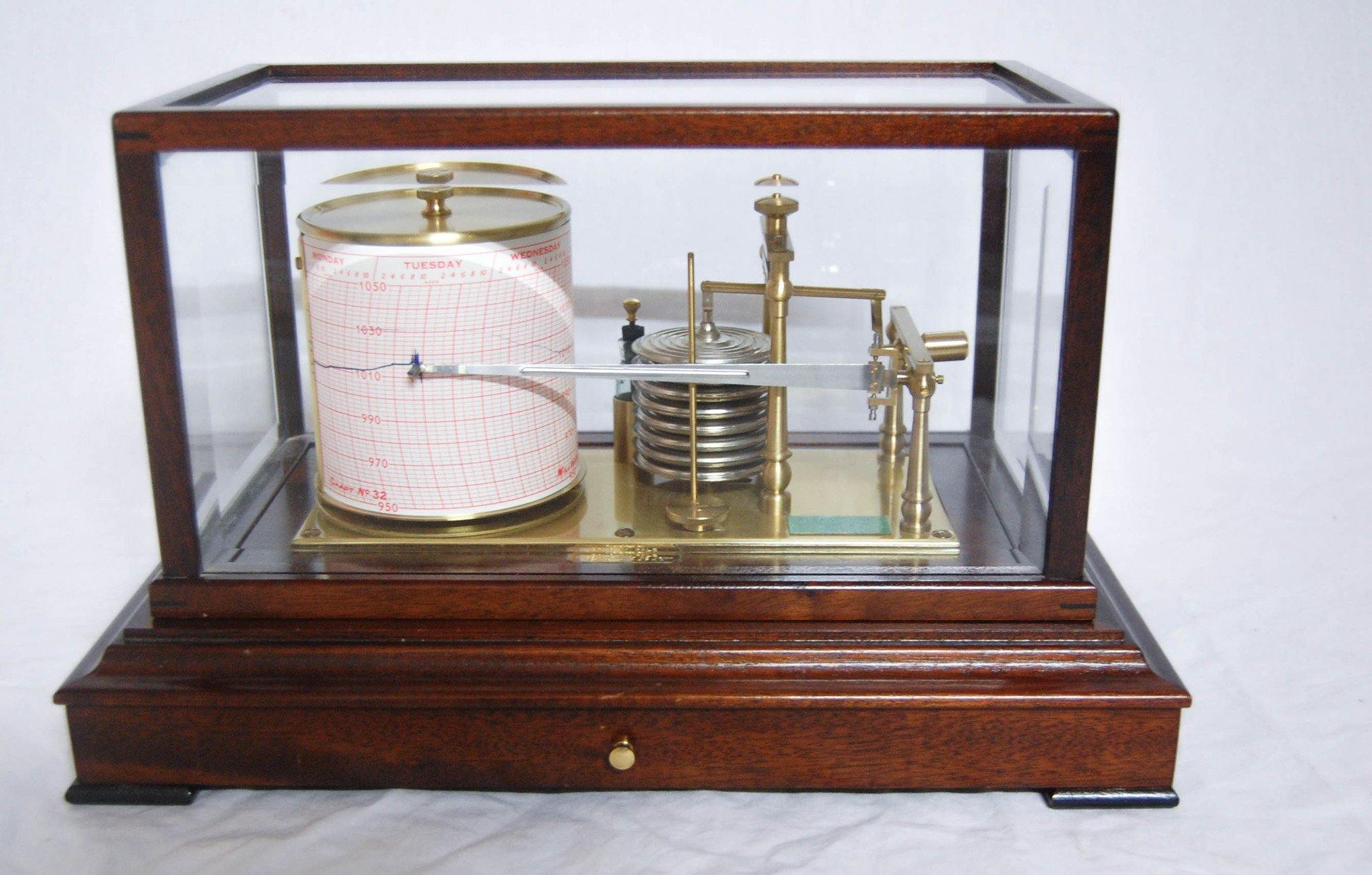 Early Twentieth Century Barograph with Mahogany & Glass Case by O ...