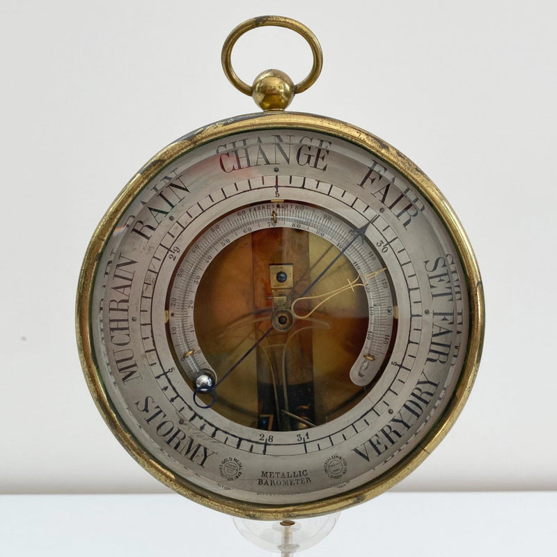Rare Series Two Bourdon & Richard Aneroid Barometer with Thermometer