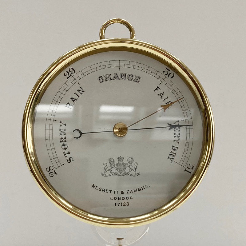 Mid Victorian Brass Cased Aneroid Barometer by Negretti & Zambra London ...