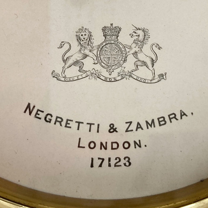 Mid Victorian Brass Cased Aneroid Barometer by Negretti & Zambra London