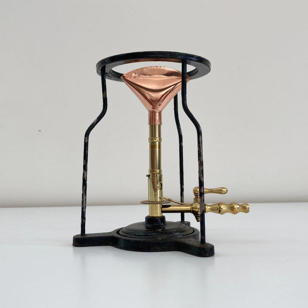 Late Victorian Self-Igniting Bunsen Burner on Stand