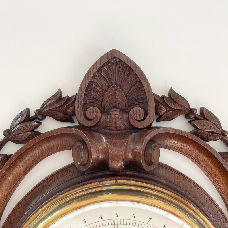 Large Victorian Carved Oak Wall Aneroid Barometer by James Pitkin London –  Jason Clarke Antiques