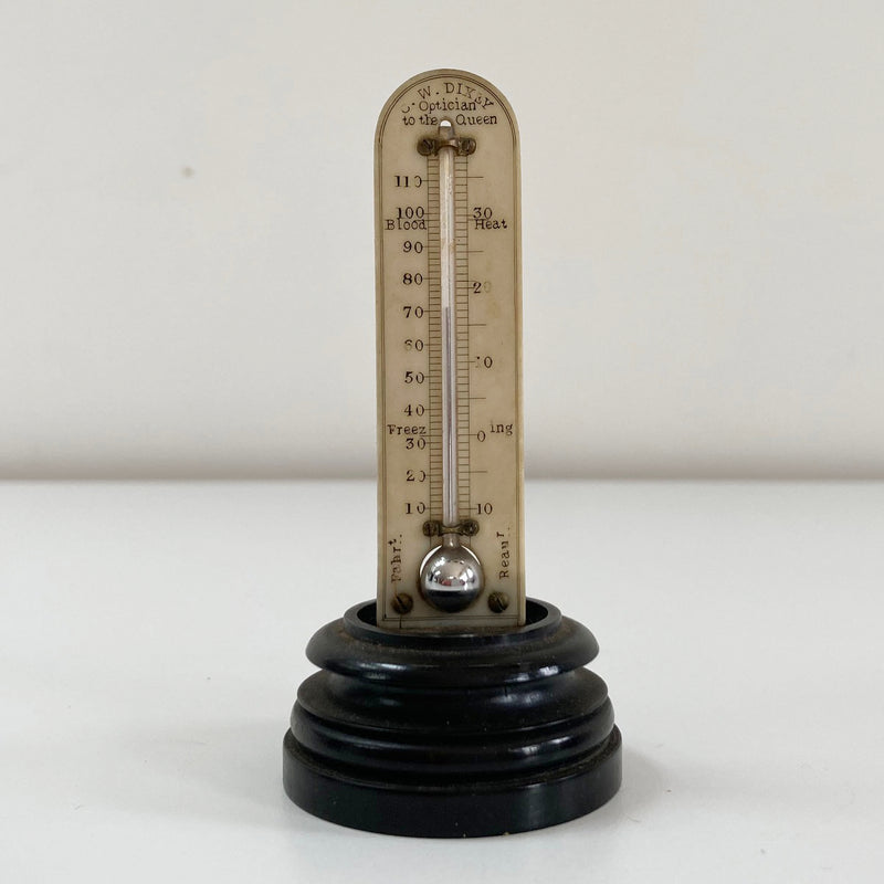 Rare Victorian Cased Miniature Desk Thermometer by CW Dixey of Bond Street, London