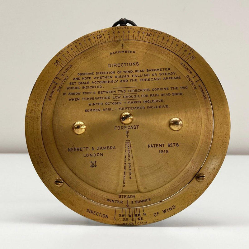 Barometer World Leather Cased Forecasting Aneroid Barometer with Forecaster by Negretti ...