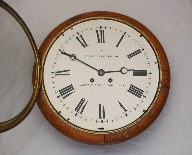Victorian 15" Dial Oak Striking Wall Clock by Charles Frodsham