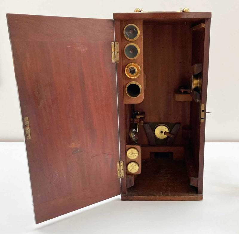 Rare Victorian Cased Premiere Model Binocular Microscope by Henry Crouch London
