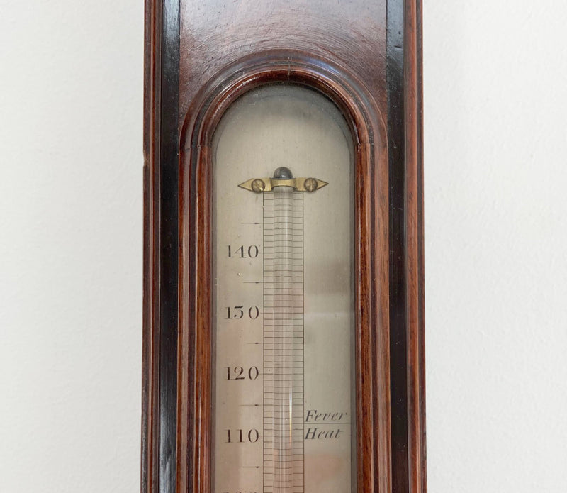 George III Period Flame Mahogany Stick Barometer by Dollond London