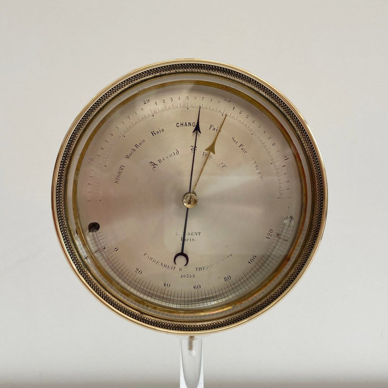 Early Victorian Lucien Vidi Aneroid Barometer by EJ Dent Paris.