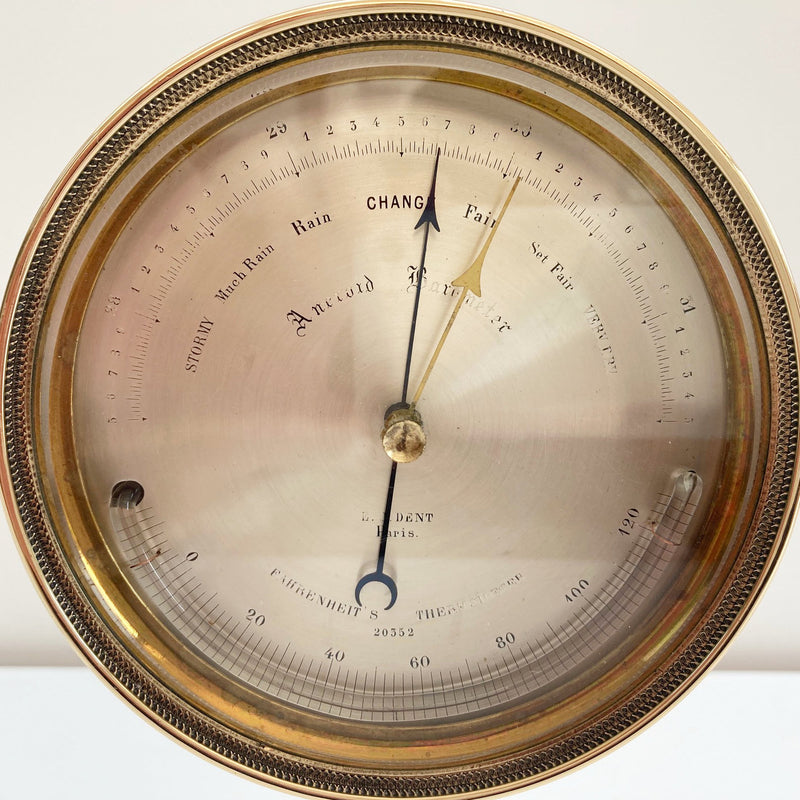 Early Victorian Lucien Vidi Aneroid Barometer by EJ Dent Paris.