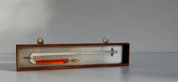 Early nineteenth Century Oak Cased Rutherford Type Minimum Thermometer by Adie & Son Edinburgh - Jason Clarke Antiques