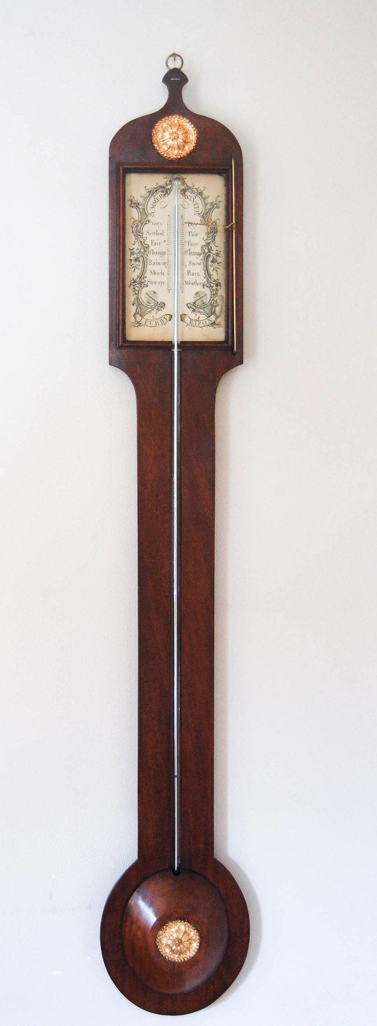 A George IV Period Mahogany & Gilt Stick Barometer by J. Furby of Ripon. - Jason Clarke Antiques