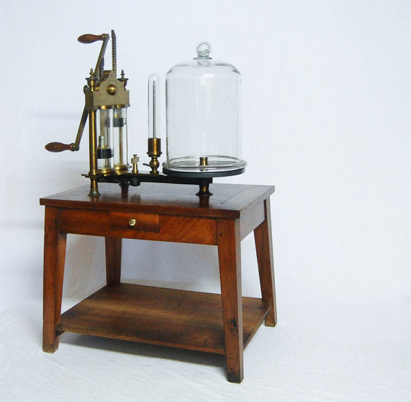William IV Period Table Mounted Vacuum Air Pump by Enrico Federico Jest of Turin