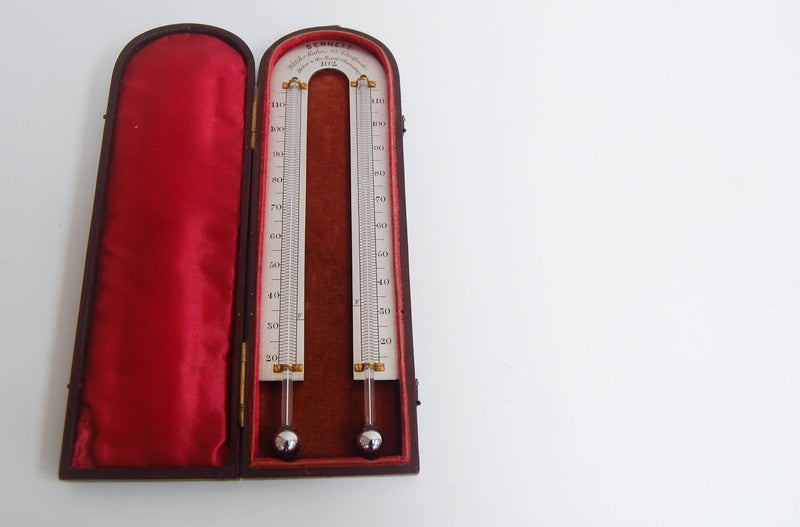 Early Victorian Mason's Hygrometer or Wet & Dry Thermometer by Bennett of 65 Cheapside London