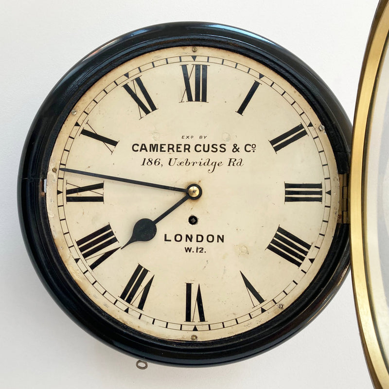 Early Twentieth Century Ebonised Fusee Wall Clock by Camerer Cuss of London