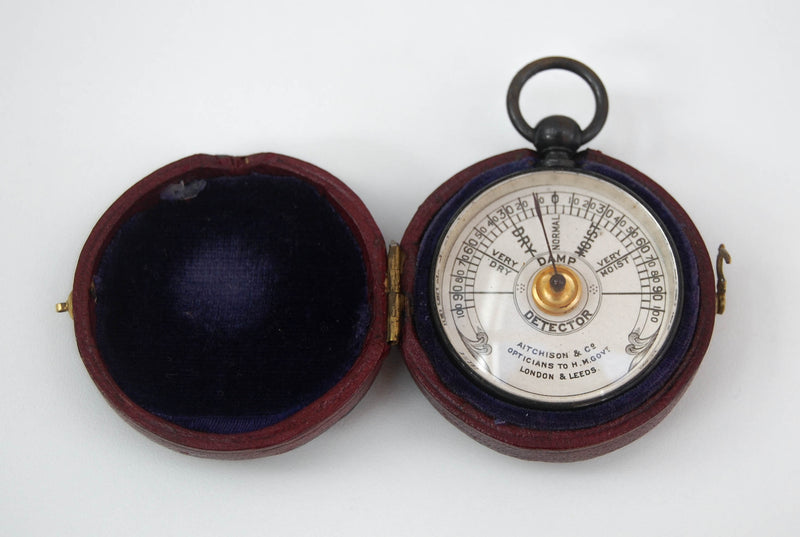 Edwardian Cased Pocket Damp Protector or Hygrometer by Aitchison & Co of London & Leeds