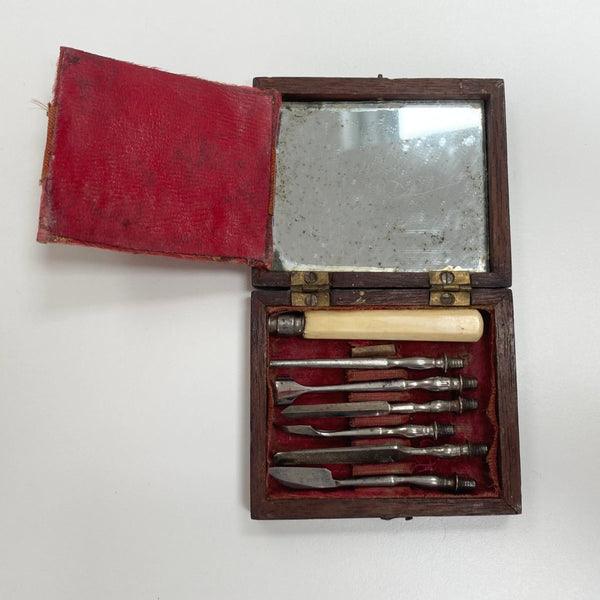 Georgian Mahogany Cased Set of Dental Scalers