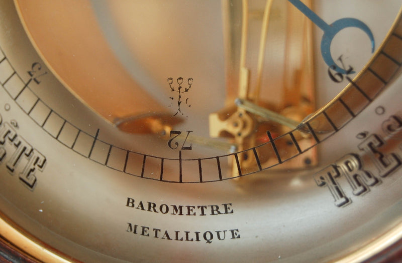 French Victorian Bourdon Aneroid Barometer on Stand by Jules Richard of Paris