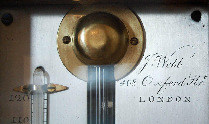A George III Mahogany Stick Barometer by John Webb of 408 Oxford Street, London - Jason Clarke Antiques