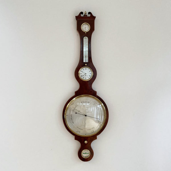 George IV Clock Wheel Barometer for Tarelli of Northampton with Tagliabue Provenance