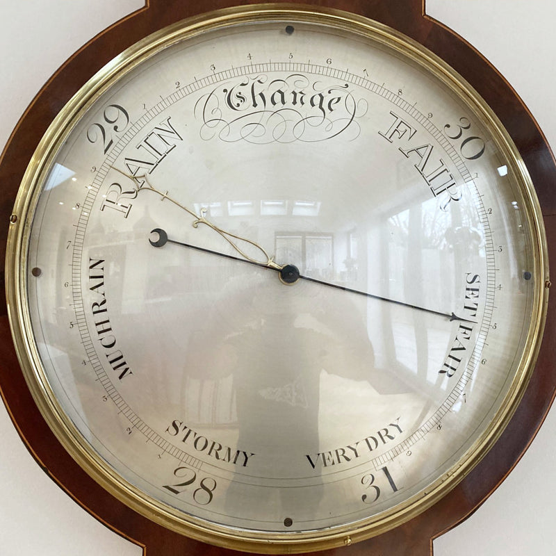 George IV Clock Wheel Barometer for Tarelli of Northampton with Tagliabue Provenance