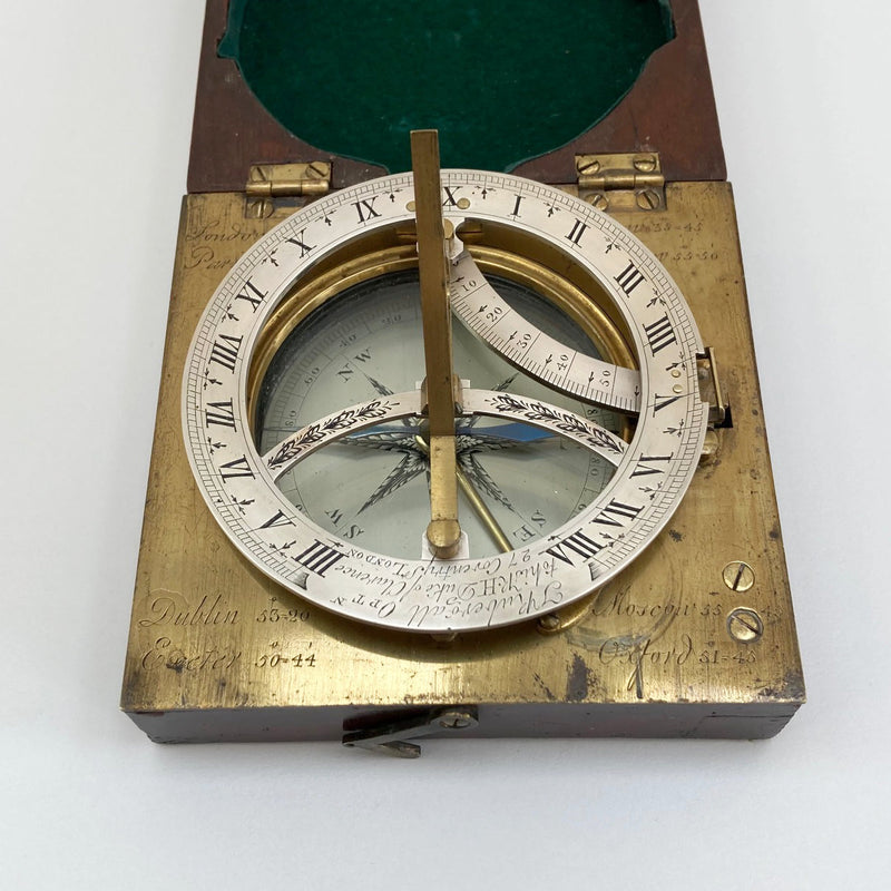 George III Pocket Inclining Sundial by Thomas Rubergall of London