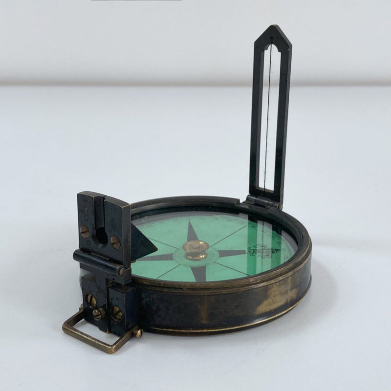 Victorian Cased Green Card Prismatic Compass by Francis Barker & Son
