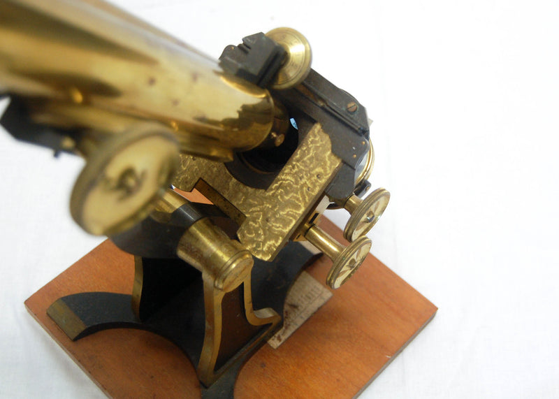 Victorian Cased Binocular Microscope by H&W Crouch of 64A Bishopsgate St, London