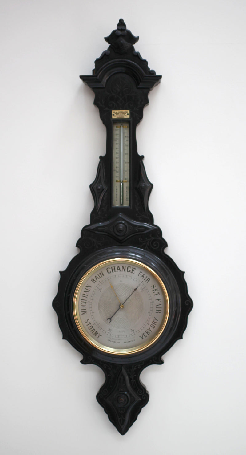 Scottish Aesthetic Movement Aneroid Wheel Barometer by James White of Glasgow