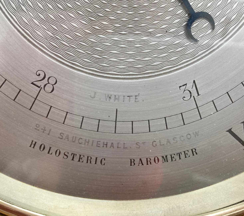 Scottish Aesthetic Movement Aneroid Wheel Barometer by James White of Glasgow