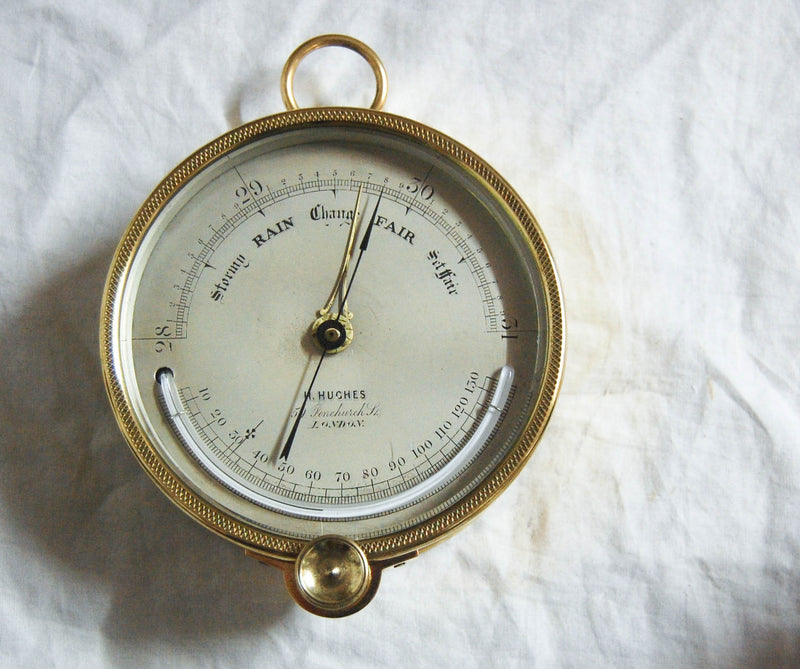Victorian Oak Cased Ship's Barometer by Henry Hughes - Thames Marine Officers Training School Prize