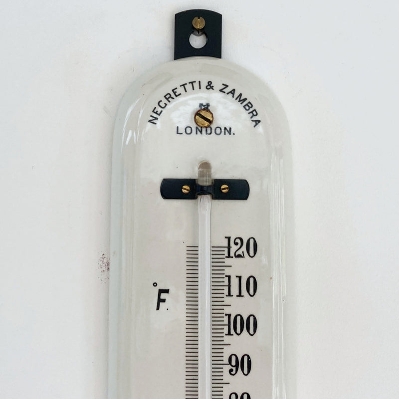 Victorian Large Scale Porcelain Wall thermometer by Negretti & Zambra