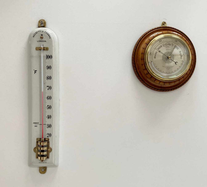 Victorian Large Scale Porcelain Thermometer by Negretti & Zambra London