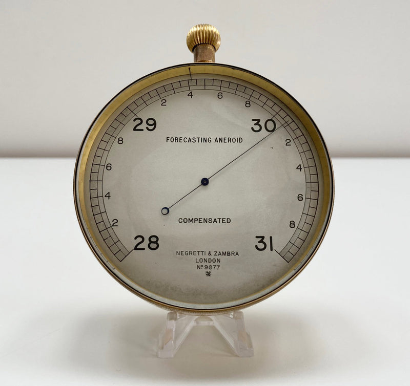 Rare Leather Cased Forecasting Aneroid Barometer by Negretti & Zambra London