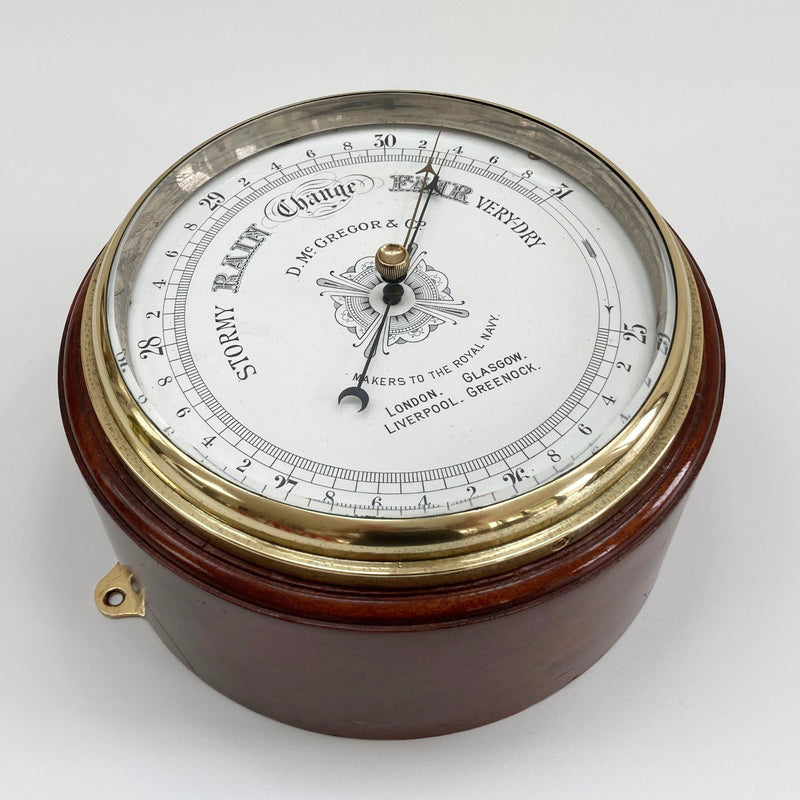 Large Late Victorian Drumhead Aneroid Barometer by D. McGregor & Co