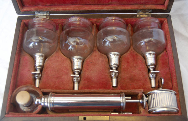 Late Nineteenth Century French Cased Medical Cupping Set