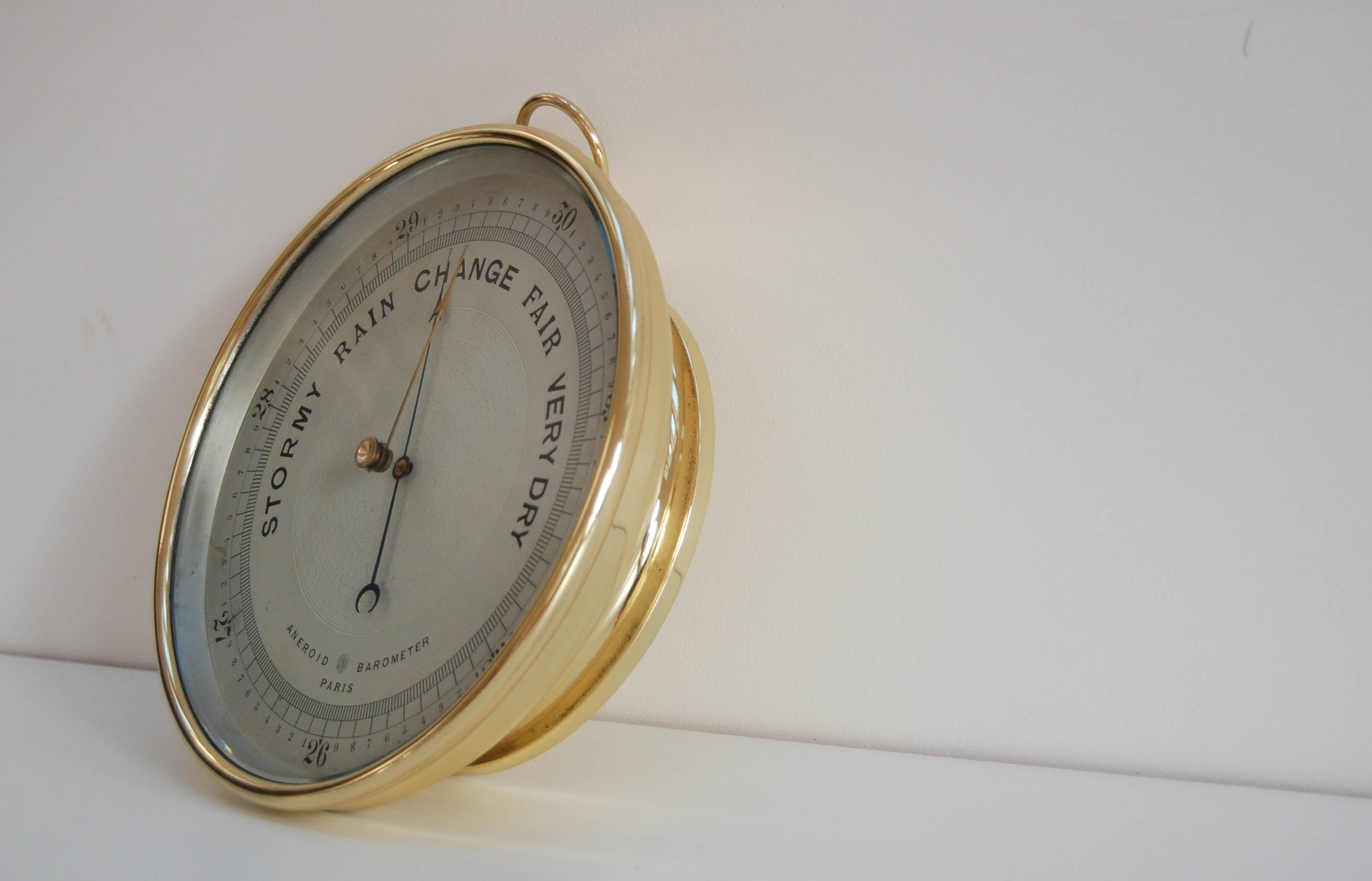 Late Victorian Aneroid Barometer with Eight Inch Dial by Guilbert & Cie ...