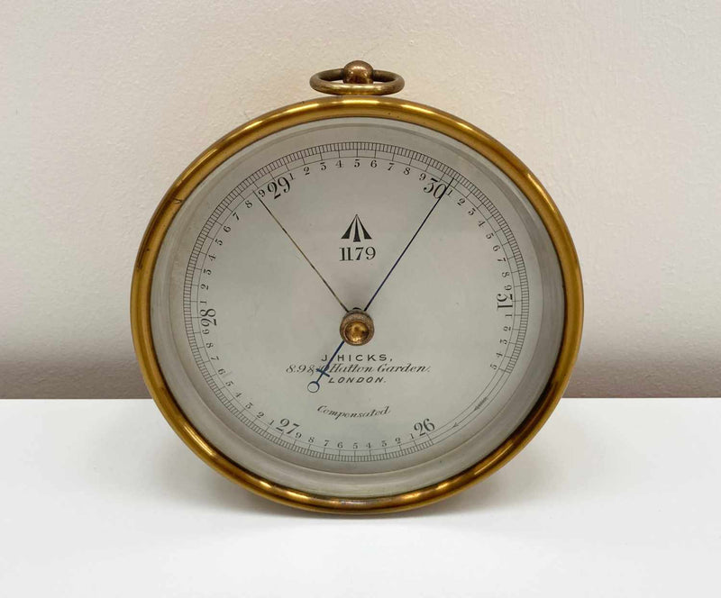 Victorian Met Office Issued Aneroid Barometer by J Hicks of London