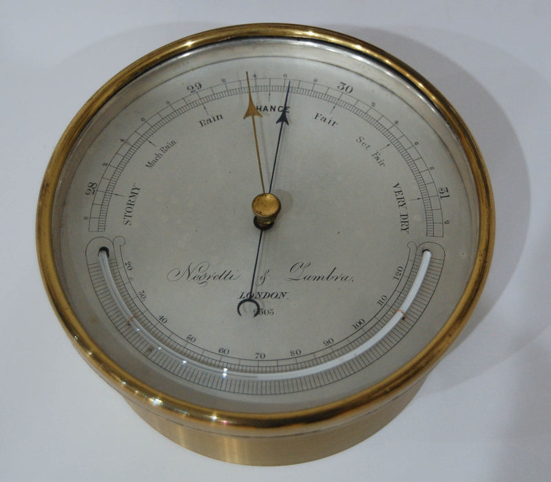 Barometer World Mid-Victorian Desk Aneroid Barometer in Oak Case by Negretti & Zambra ...