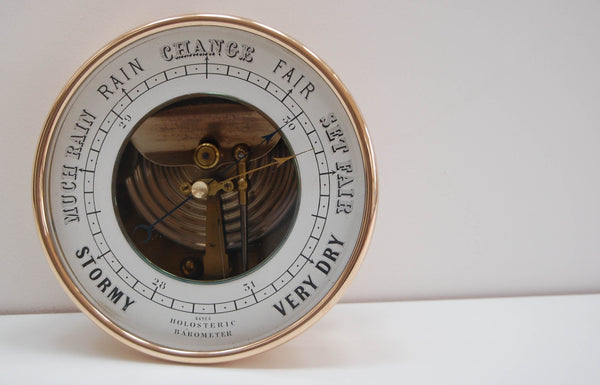 Mid-Victorian Open Dial Holosteric Aneroid Barometer by Naudet (PNHB)