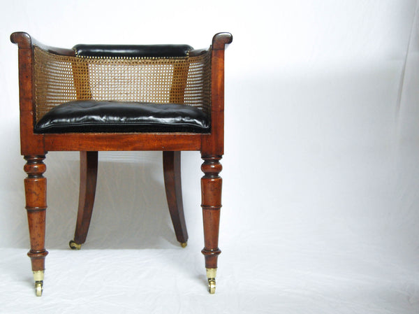 Regency Mahogany Caned Library Tub Chair or Desk Chair by Miles & Edwards