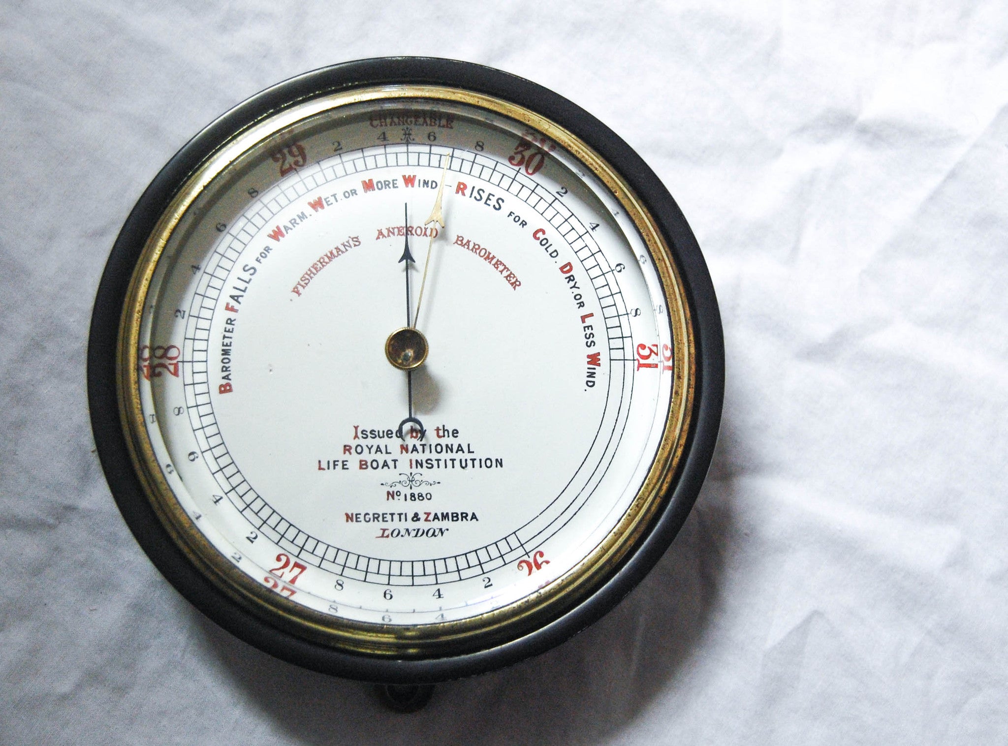 Late Victorian RNLI Fisherman's Aneroid Barometer by Negretti & Zambra ...